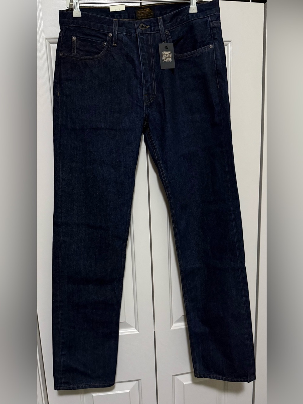 Filson USA Rail Splitters Mens 33 x 33 NWT $195 Straight Leg Blue Jeans